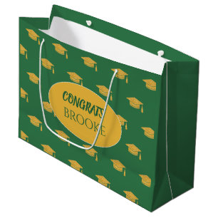 Sacola Para Presentes Grande Parabéns Graduado! Saco de presente verde personal