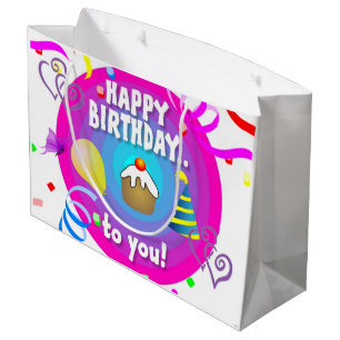 Sacola Para Presentes Grande Parabéns para o aniversário