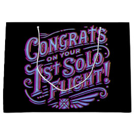 Sacola Para Presentes Grande Parabéns pelo seu 1º Voo Solo