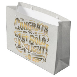 Sacola Para Presentes Grande Parabéns pelo seu 1º Voo Solo