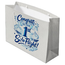 Sacola Para Presentes Grande Parabéns pelo seu 1º Voo Solo
