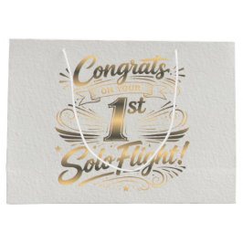 Sacola Para Presentes Grande Parabéns pelo seu 1º Voo Solo