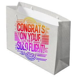 Sacola Para Presentes Grande Parabéns pelo seu 1º Voo Solo