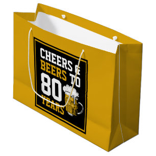 Sacola Para Presentes Grande Parabéns pelos 80 anos e cervejas para 80 anos
