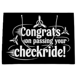 Sacola Para Presentes Grande Parabéns por passar na sua checkride!