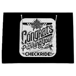 Sacola Para Presentes Grande Parabéns por ter passado o cheque!