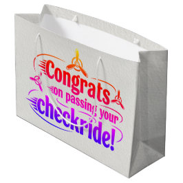 Sacola Para Presentes Grande Parabéns por ter passado o cheque!