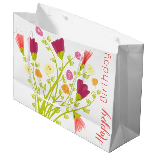 Sacola Para Presentes Grande Parabéns, presente (Frente inclinada)