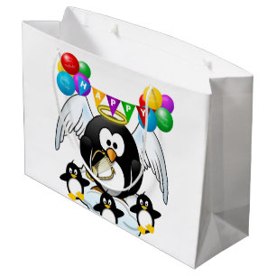 Sacola Para Presentes Grande Parabéns, Presente Pinguim