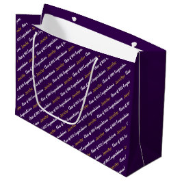 Sacola Para Presentes Grande Parabéns White Dourado Classe Roxo de 2025