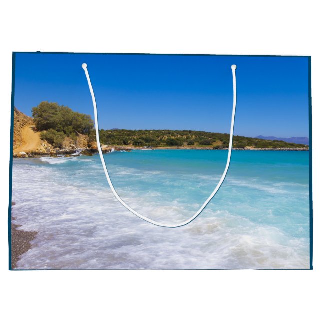 Sacola Para Presentes Grande Paraíso Tropical de Praia Exótica (Verso)