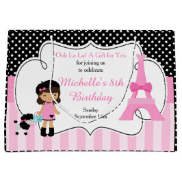 Sacola Para Presentes Grande Paris Eiffel Tower African American Girl