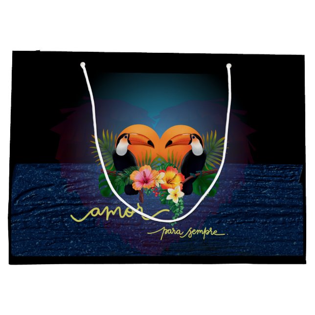 Sacola Para Presentes Grande Parot Tropics Gift Bag - Love (Verso)