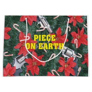 Sacola Para Presentes Grande Parte engraçada Natal da arma da terra no pro