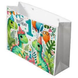 Sacola Para Presentes Grande Partido primeiro aniversario Dinossaur Dino