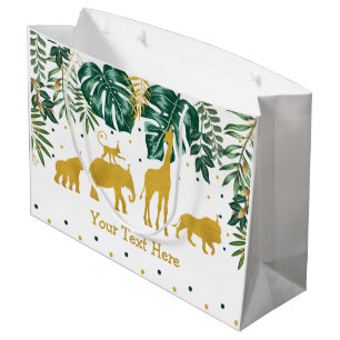 Sacola Para Presentes Grande Partido tropical moderno dos animais do safari de