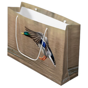 Sacola Para Presentes Grande Pato de Mallard em voo