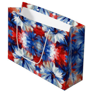 Sacola Para Presentes Grande Pátrio Vermelho Azul Branco Floral (10)