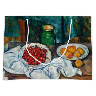 Sacola Para Presentes Grande Paul Cezanne - Ainda vive com cerejas e caçadores