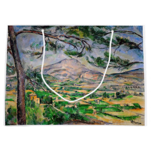 Sacola Para Presentes Grande Paul Cezanne - Mont Sainte-Victoire e pinheiro Gra