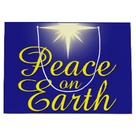 Sacola Para Presentes Grande Paz na Terra Feriado nas Estrelas do Natal Bag