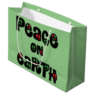 Sacola Para Presentes Grande Paz No Natal Da Terra