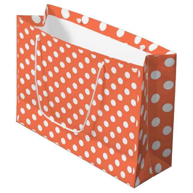 Sacola Para Presentes Grande Peach Bolinhas Pattern Dot Pattern Illustrator T (Frente inclinada)
