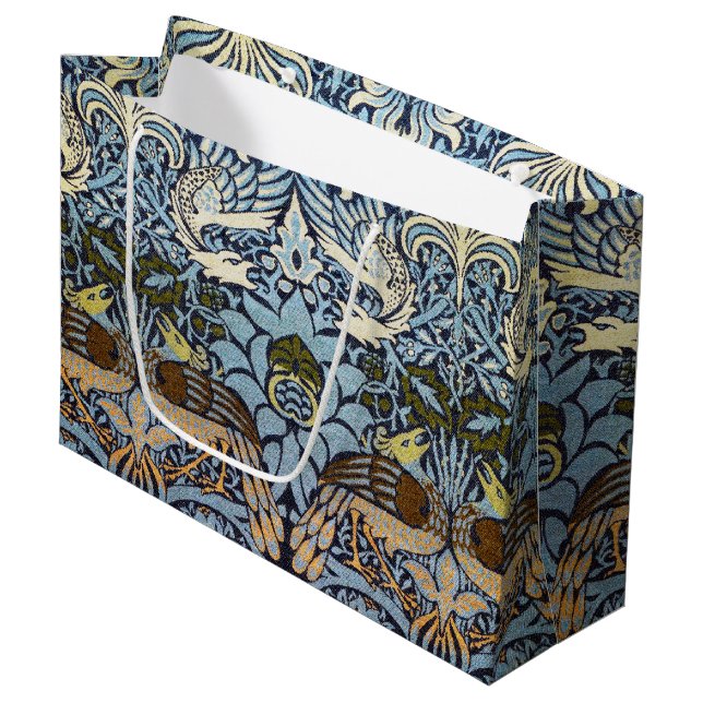 Sacola Para Presentes Grande Peacock e Dragon, William Morris Large Gift Bag (Frente inclinada)