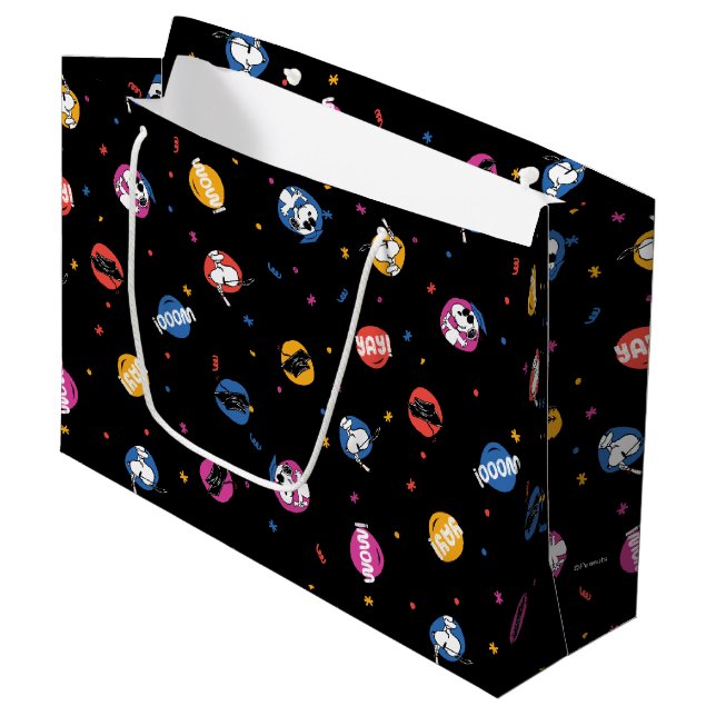 Sacola Para Presentes Grande Peanuts Snoopy Graduation Celebration Pattern (Frente inclinada)