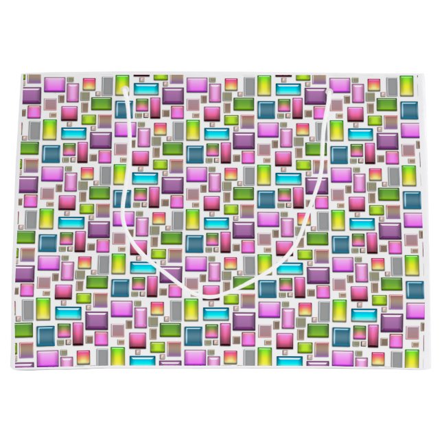 Sacola Para Presentes Grande Pedras preciosos e mãe de pérolas (Frente)