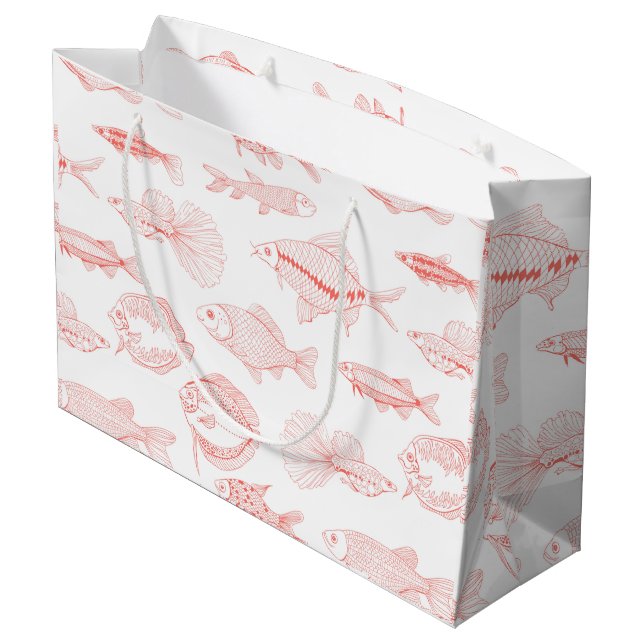 Sacola Para Presentes Grande Peixes (Verso inclinado)