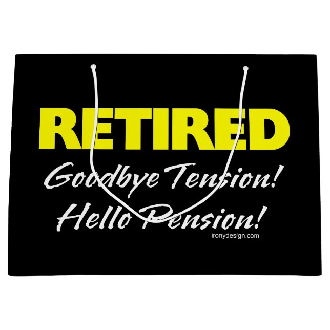 Sacola Para Presentes Grande Pensão aposentada de Hellow (escura) (Frente)