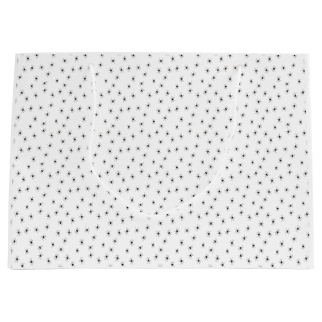 Sacola Para Presentes Grande Pequenas Aranhas Loucas Por Todo O Halloween (Frente)