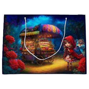Sacola Para Presentes Grande Pequeno Capuchinho Vermelho e a Decoupage do Lobo