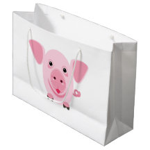 Pequeno porco rosa feliz e fofo