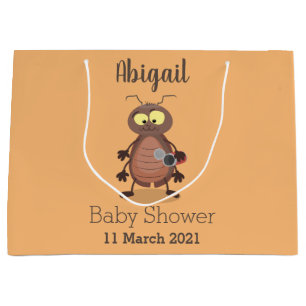 Sacola Para Presentes Grande Personagem de desenho animado de barata engraçada