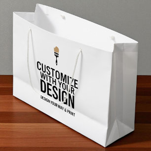 Sacola Para Presentes Grande Personalizada Minimalista Customizada Marca da Emp