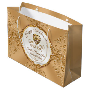 Sacola Para Presentes Grande Personalizado, 50ª Sacos de Presente do Aniversá