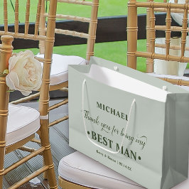 Sacola Para Presentes Grande Personalizado Melhor Homem Verde Obrigado