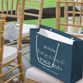 Sacola Para Presentes Grande Personalizado Page Boy Blue Obrigado