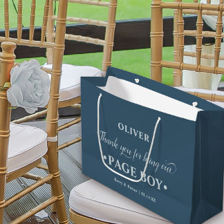 Sacola Para Presentes Grande Personalizado Page Boy Blue Obrigado