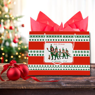 Sacola Para Presentes Grande Personalizar a sua família de seis, incluindo o cã