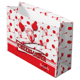 Sacola Para Presentes Grande Personalizar Cheerleader Vermelho