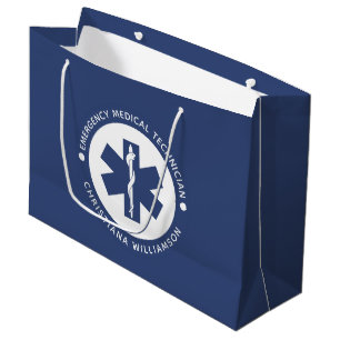 Sacola Para Presentes Grande Personalizar símbolo EMT - Técnico médico de emerg