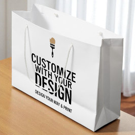 Sacola Para Presentes Grande Personalizável Empresa Comercial 12x9" em Branco