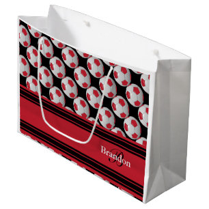Sacola Para Presentes Grande Personalize a obscuridade - bolas de futebol