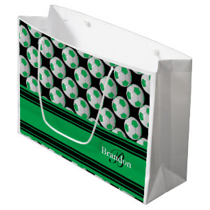 Sacola Para Presentes Grande Personalize bolas de futebol verdes
