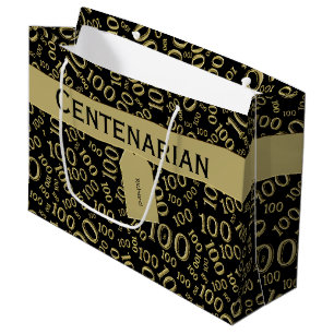 Sacola Para Presentes Grande Personalize: Centenarian, 100th tema do