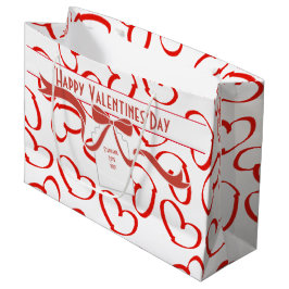 Sacola Para Presentes Grande Personalize: Corações dos namorados e arco felizes