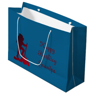Sacola Para Presentes Grande Personalize o avô de aniversário feliz